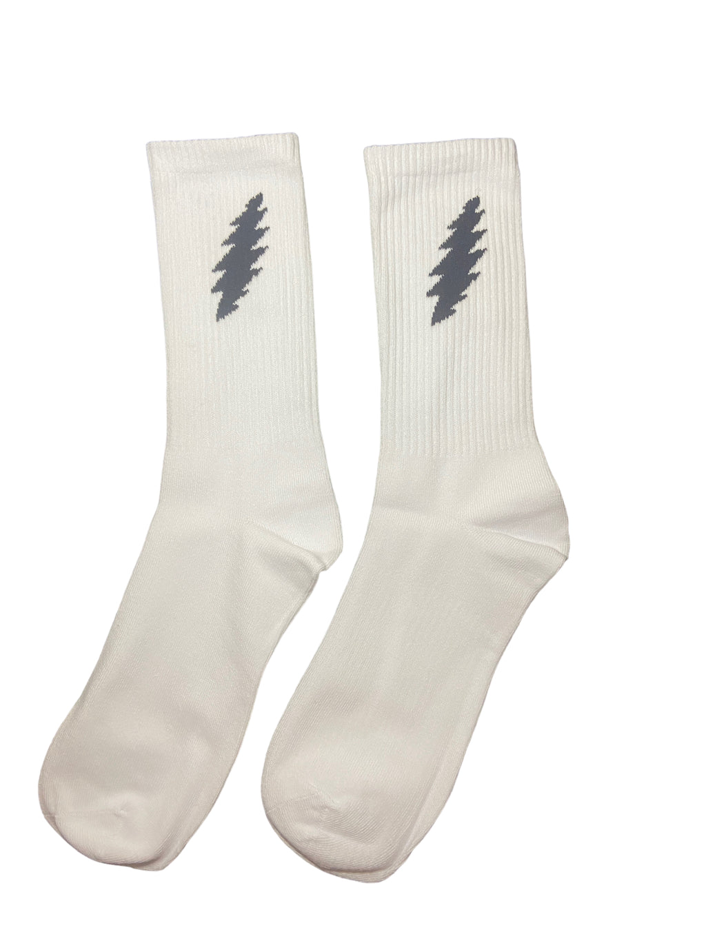 White Bolt Crew Socks