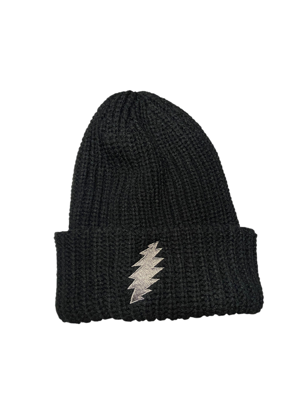 Chunky Knit Bolt Beanie- Black