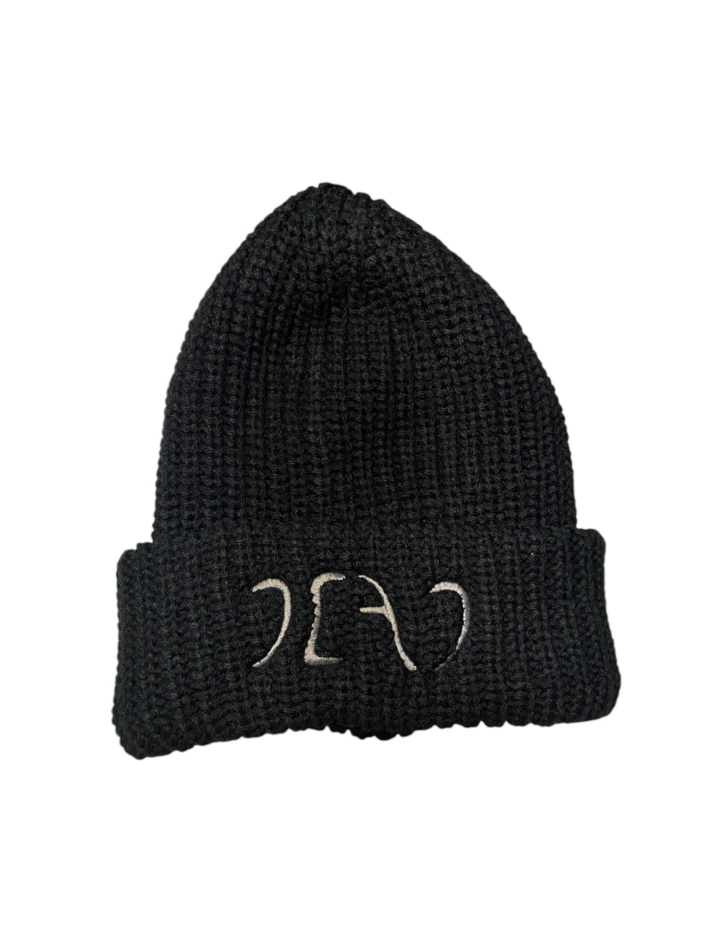 Chunky Knit Egypt Dead Beanie- Black