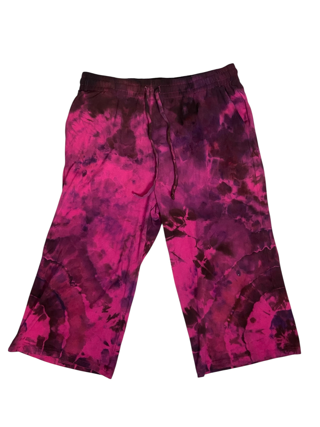 Magenta Tie Dye Capri Sweatpants- XL