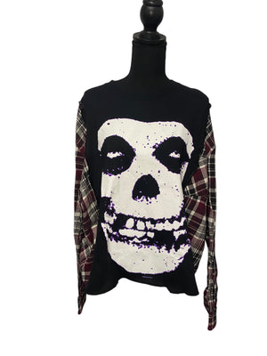 Upcycled Misfits Flannel Shirt - XL/2XL