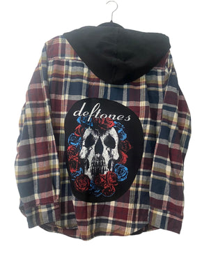 Deftones Hooded Flannel- Mens Medium