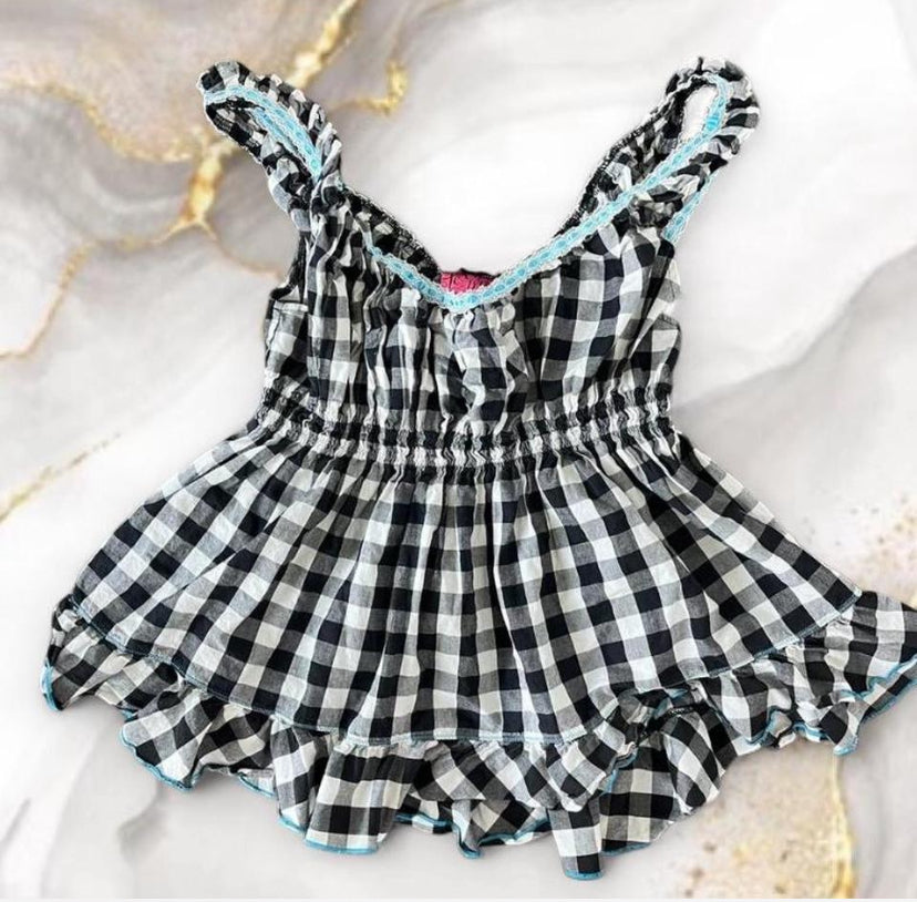 2006 Victorias Secret Milkmaid Gingham Top M/L