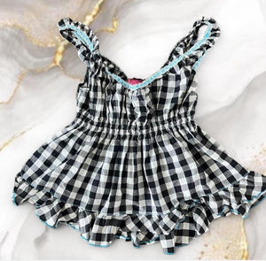 2006 Victorias Secret Milkmaid Gingham Top M/L