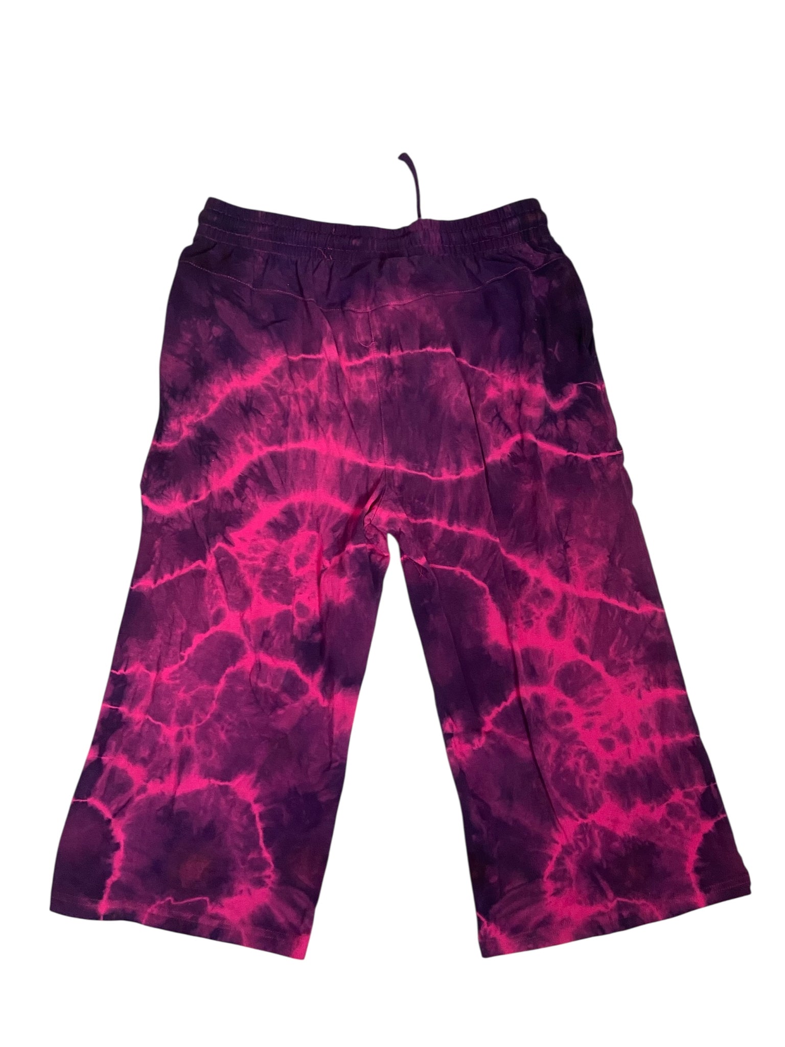 Magenta Tie Dye Capri Sweatpants- Large