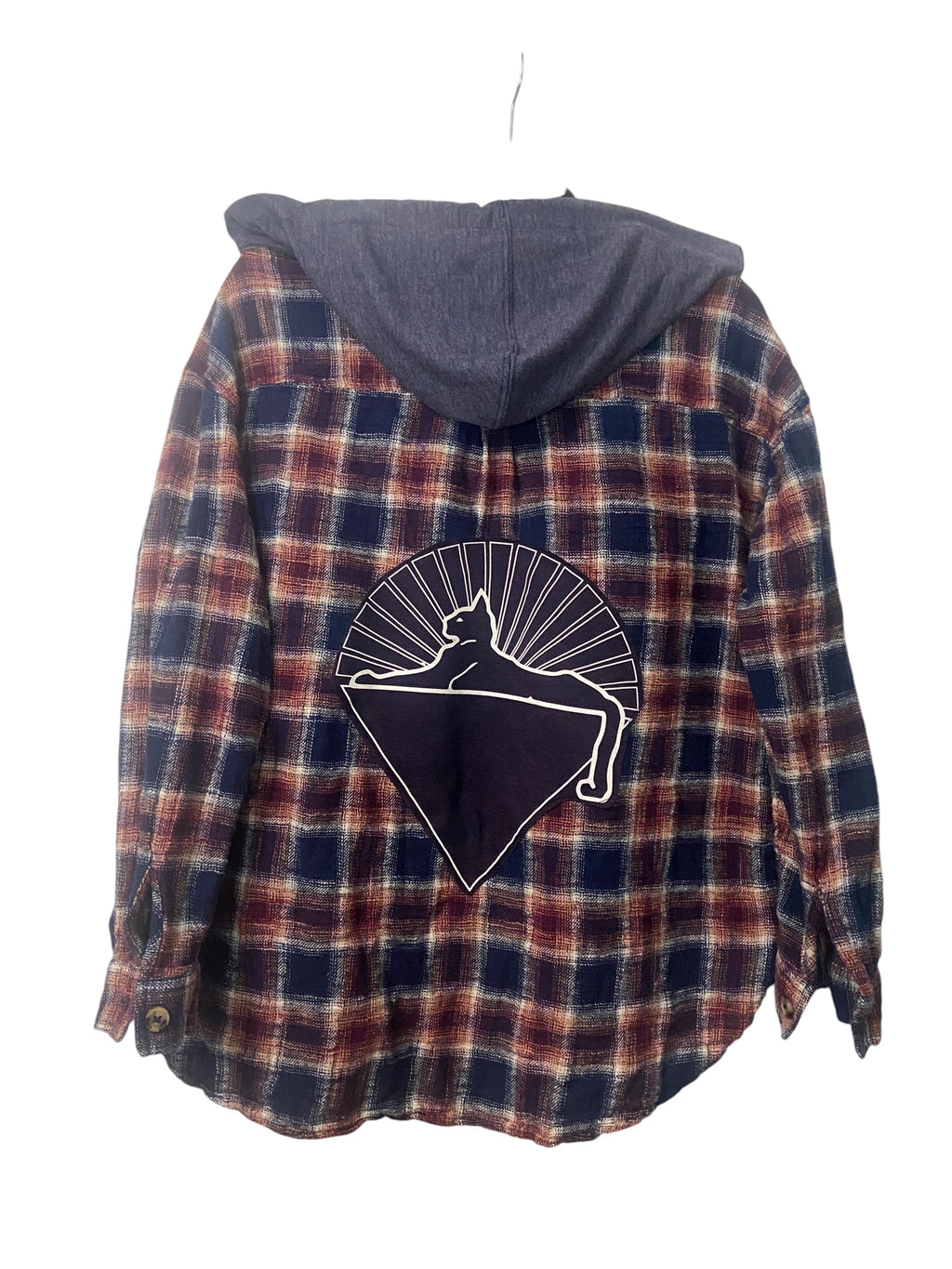 Cats Under The Stars Hooded Flannel- Womens Large