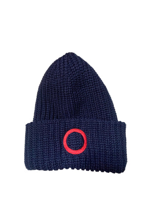 Navy Phish Beanie- Chunky Knit