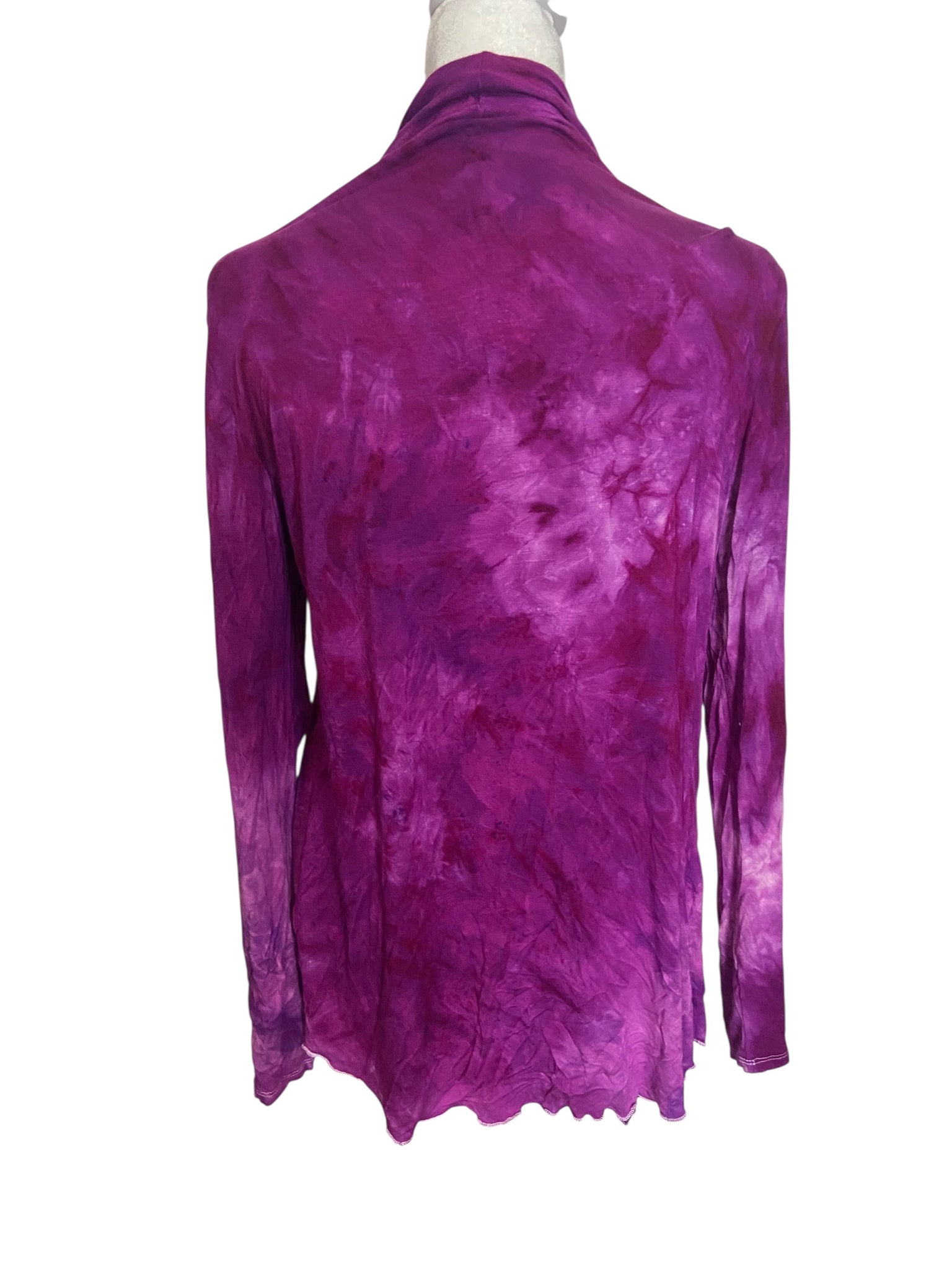 Earth Tie Dye Flounce Cardigan-Large