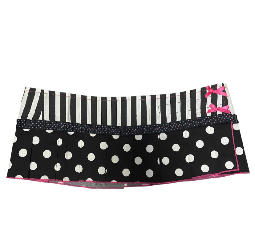 Polka Dot Micro Mini Skirt- Pink/Black