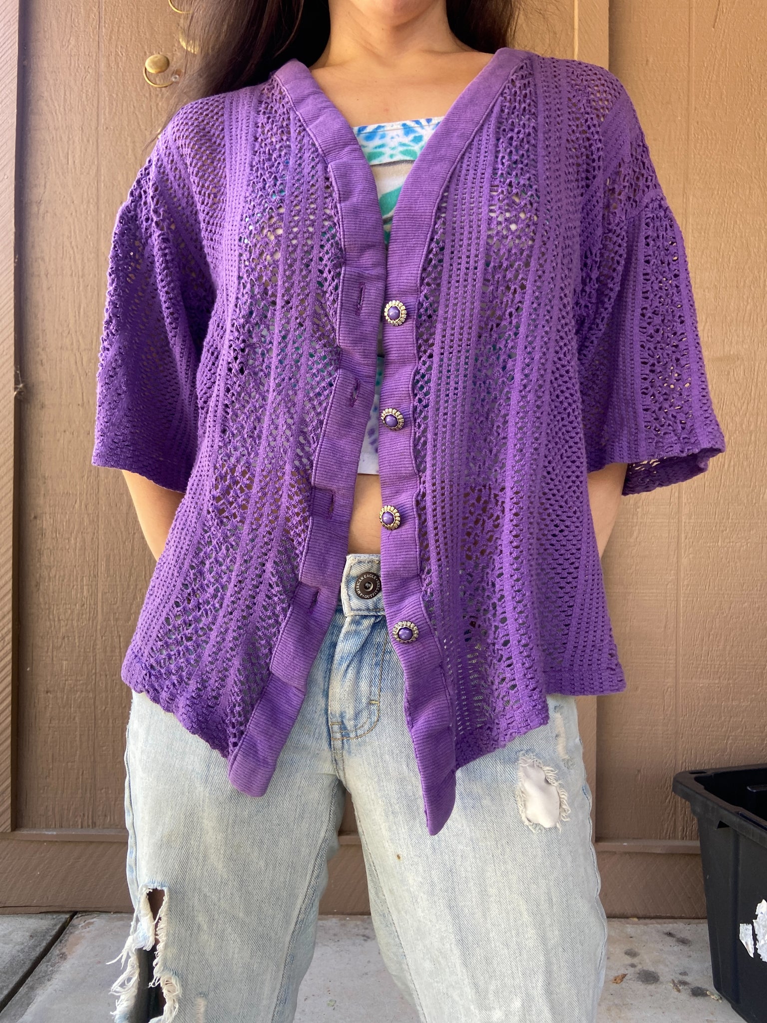 The Wheel Knit Vintage Cardi- Ladies XL