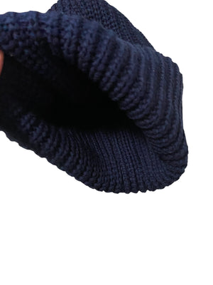 Navy Phish Beanie- Chunky Knit