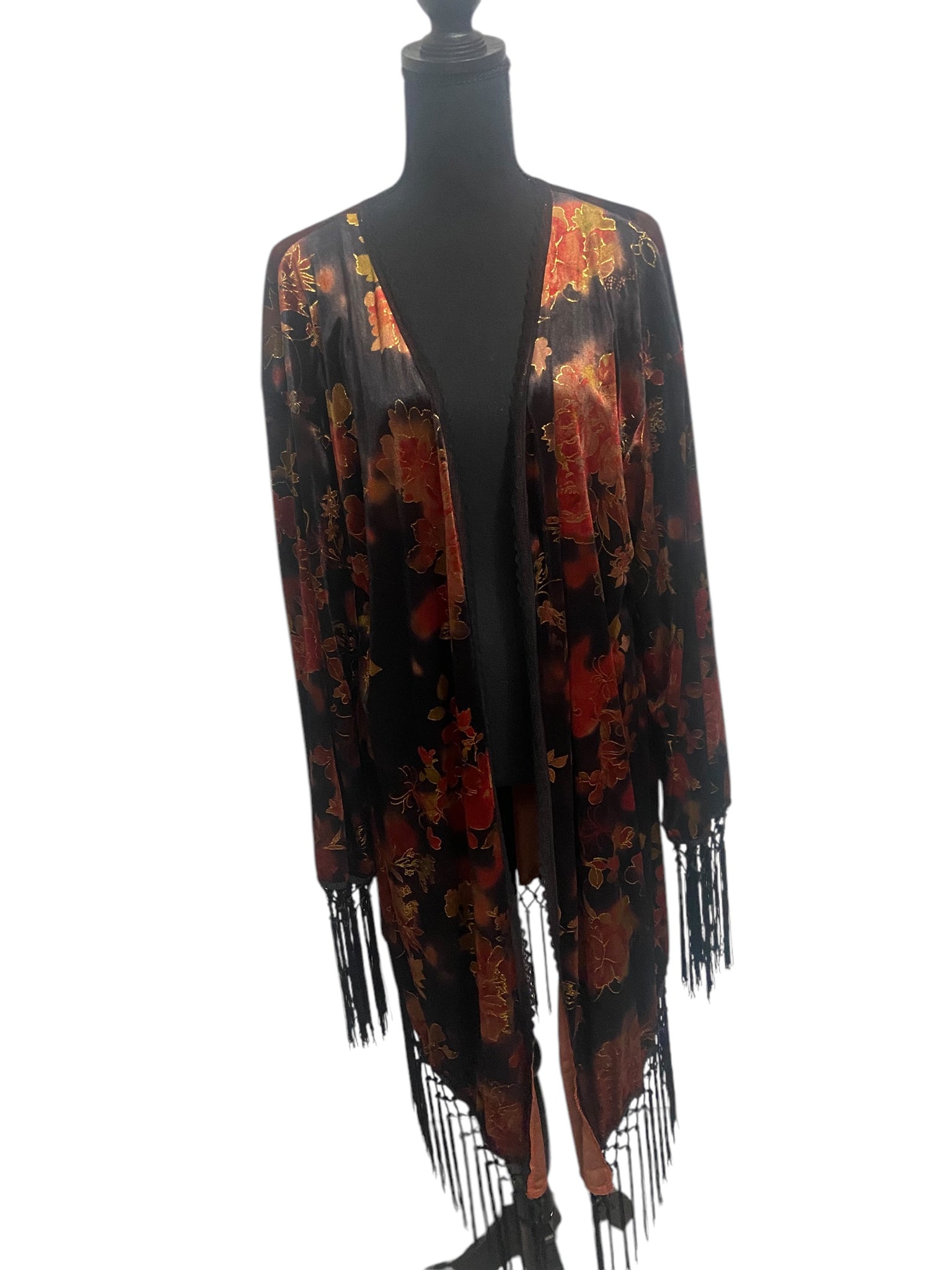 1980 Dead Velvet Fringe Kimono