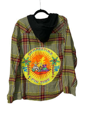 Summer Dead Hooded Flannel- Mens Medium