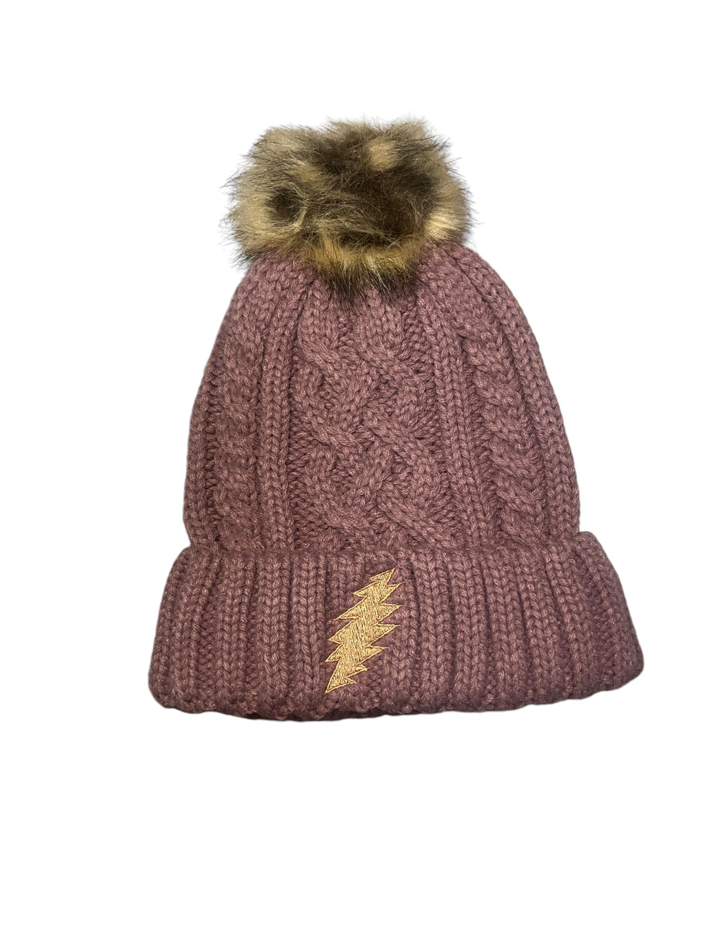 Dusty Rose Bolt Beanie