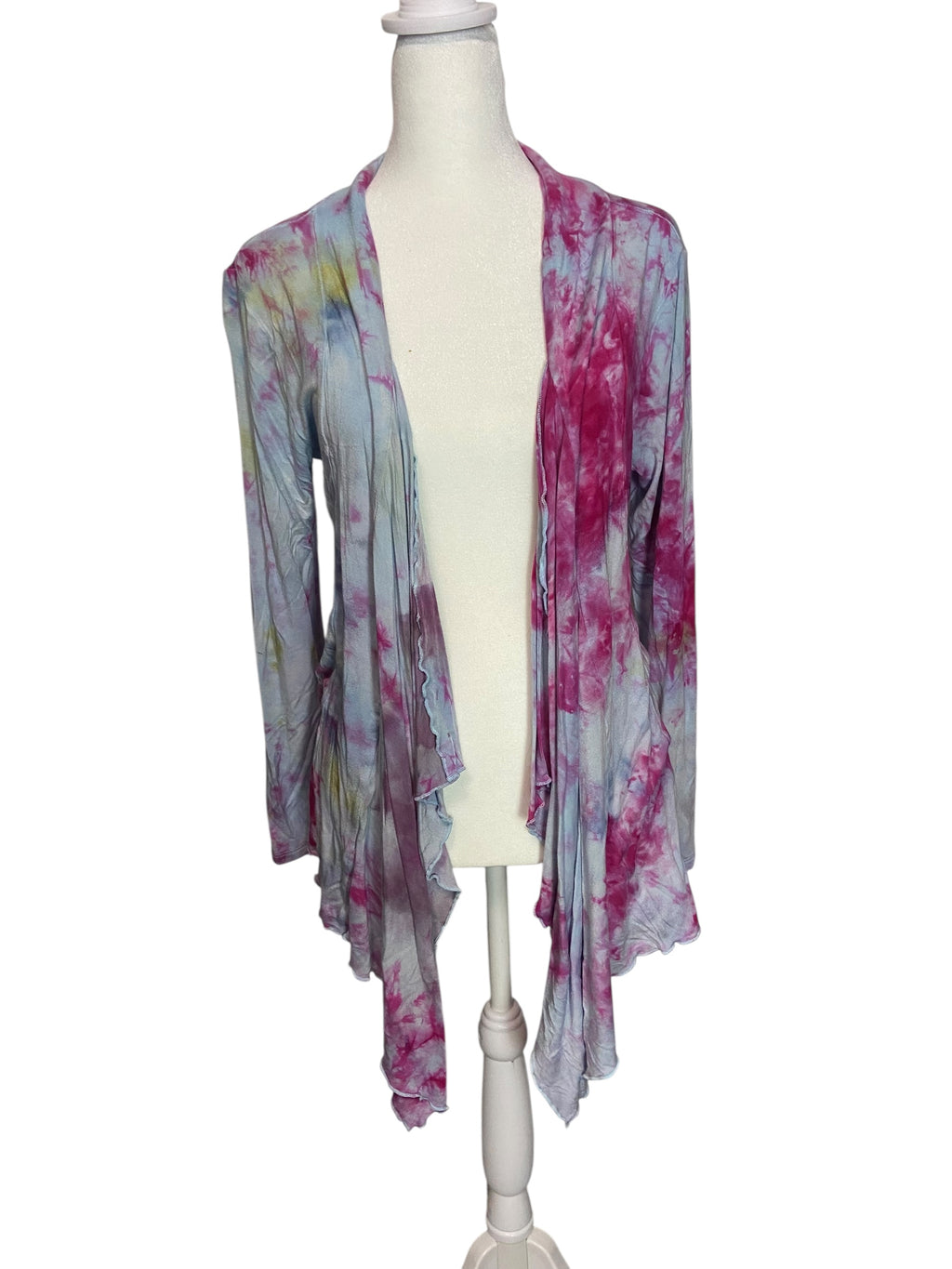 Earth Tie Dye Flounce Cardigan- Medium