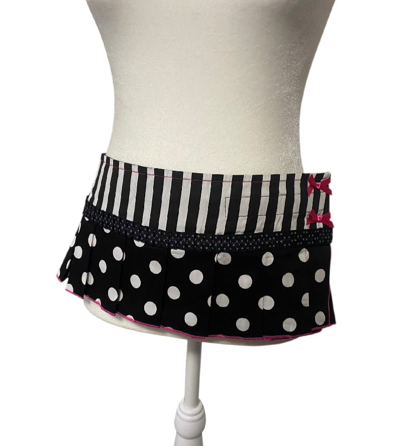 Polka Dot Micro Mini Skirt- Pink/Black