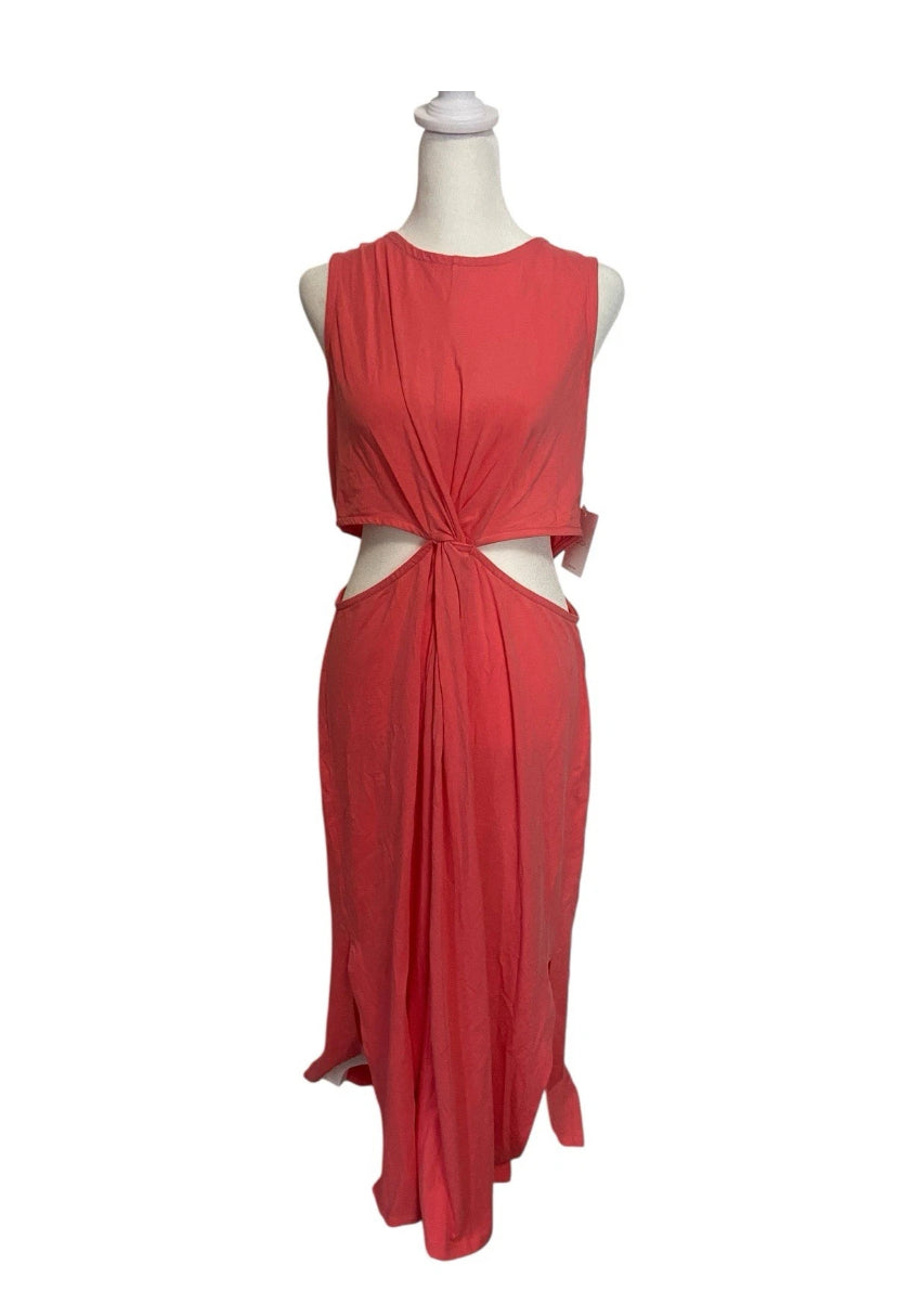 Beyond Yoga Blue Around The World Midi Cut Out Dress