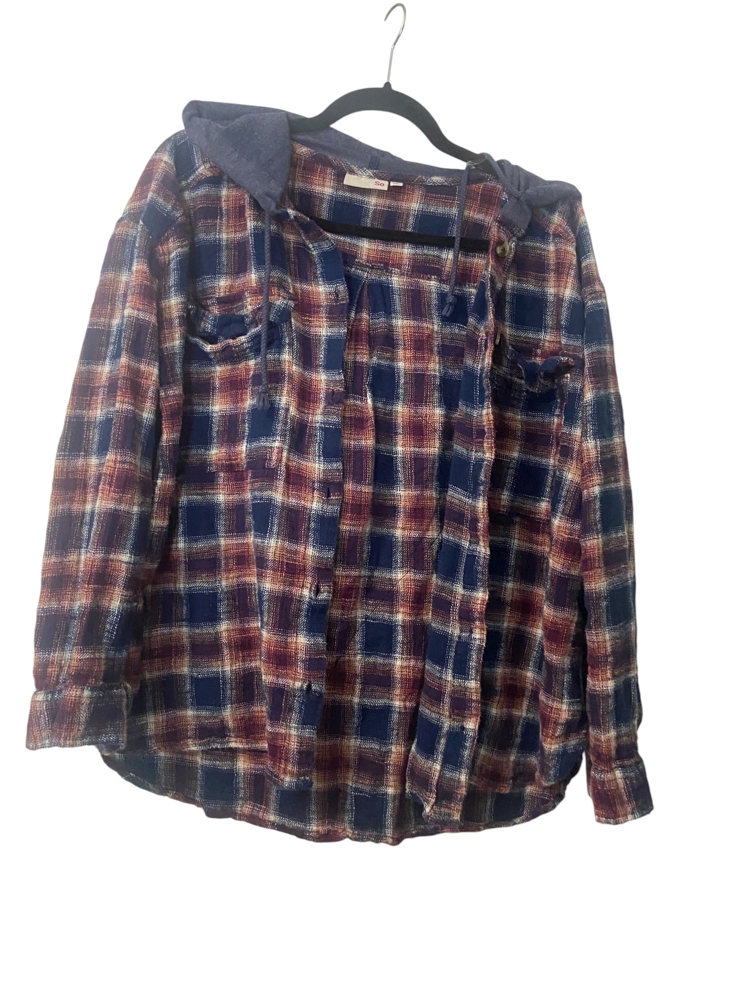 Cats Under The Stars Hooded Flannel- Womens Large