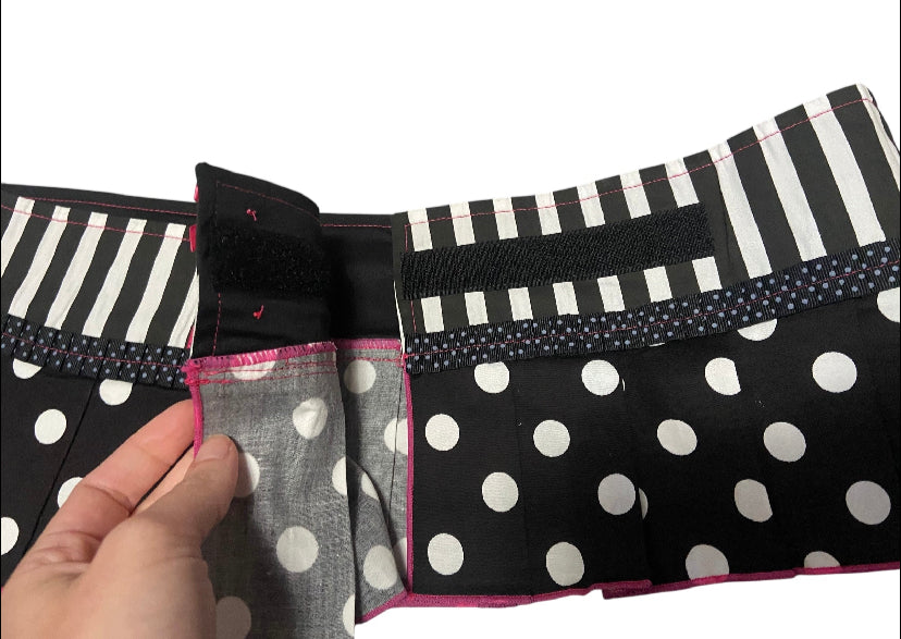 Polka Dot Micro Mini Skirt- Pink/Black