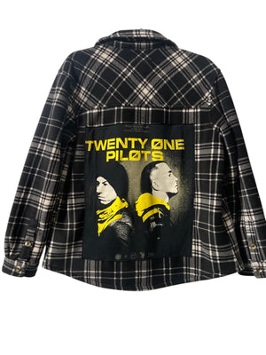 Twenty One Pilots Lined Fleece Shirt Jacket- Mens Medium