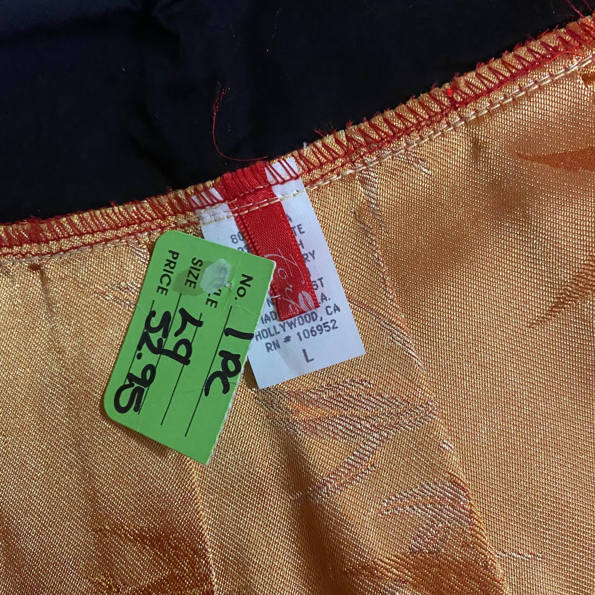 Red & Gold Detail Micro Mini Skirt
