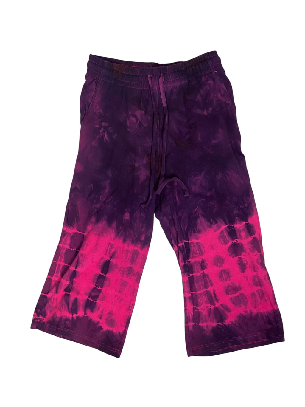 Magenta Tie Dye Capri Sweatpants- Small