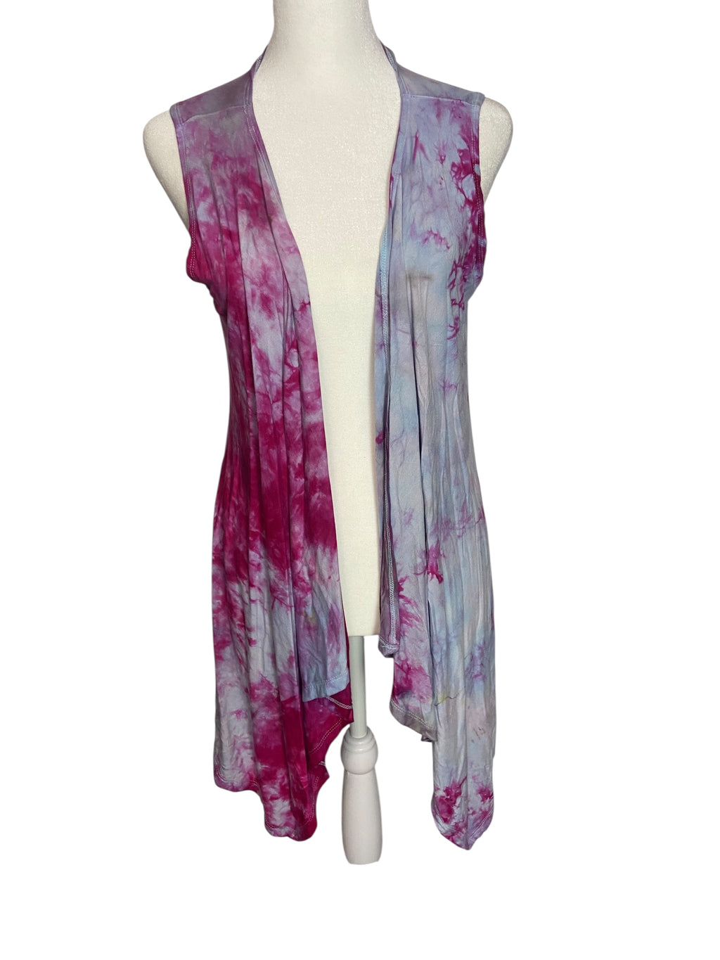Peony Tie Dye Cardigan Vest- Medium