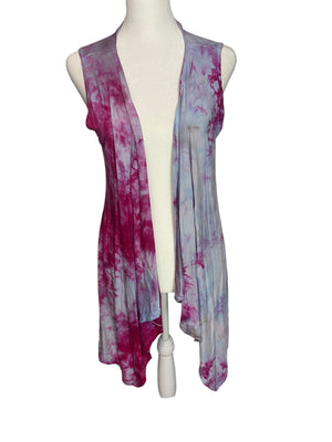 Peony Tie Dye Cardigan Vest- Medium