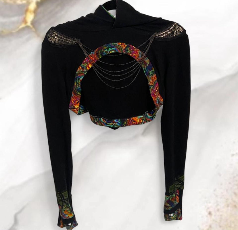 Psychedelic Festival Cropped Hoodie