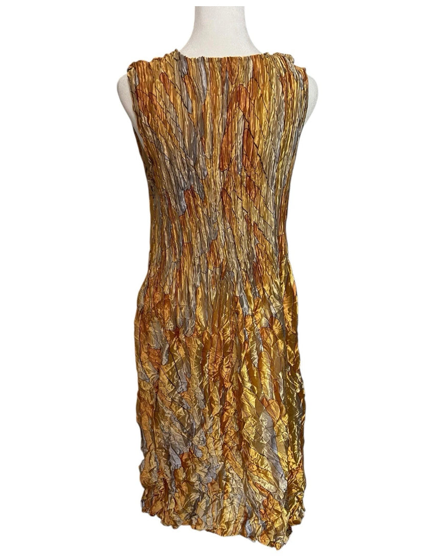 Alquema Golden Feather Smash Pocket Dress Glossy Size 2