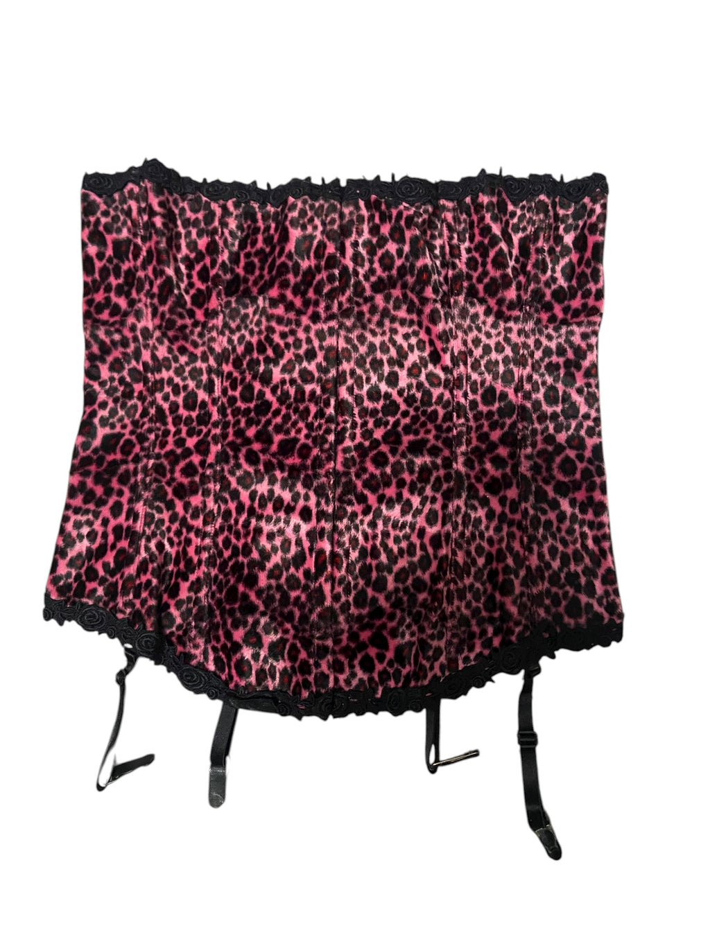 Pink Animal Print Corset w/ Matching Thong- Size 38