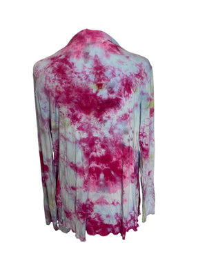 Earth Tie Dye Flounce Cardigan- Medium