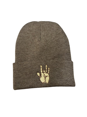 Jerry Hand Beanie- Heather Brown