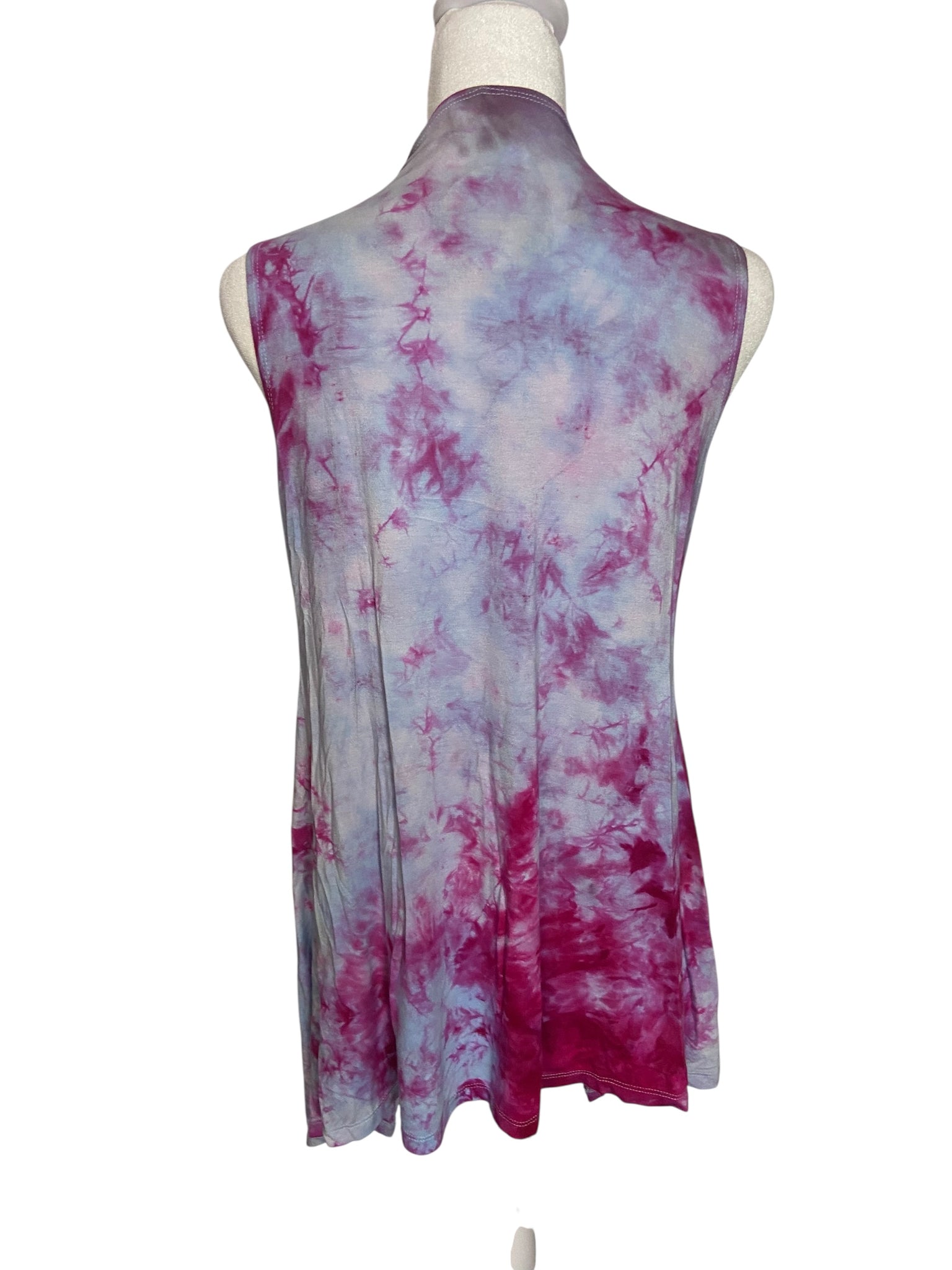 Peony Tie Dye Cardigan Vest- Medium